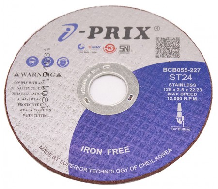 ĐÁ CẮT INOX IPRIX ST24 125 X 2.5 X 22.23MM 